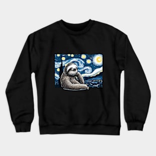 Sloth Starry Night Crewneck Sweatshirt